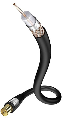 inakustik – 00326303 – Star Koax-Antennenkabel | Mit 90 dB Schirmung und doppelter Abschirmung gegen äußere Störeinflüsse | 3,0m in Schwarz | vergoldete Kontakte minimieren Übergangswiderstände