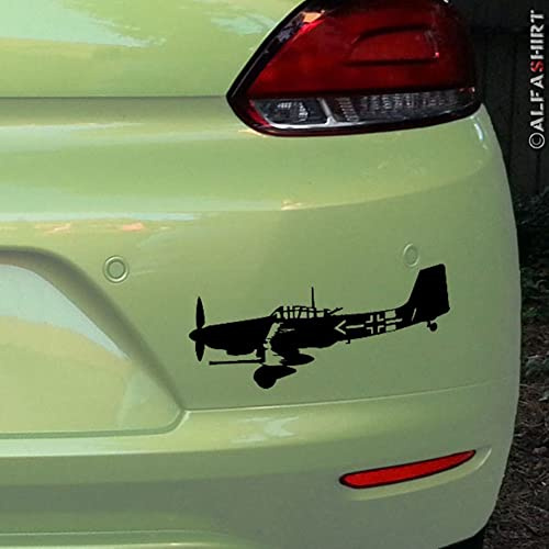Aufkleber/Sticker - Stuka Sturzkampfbomber Luftwaffe JU 87-15x5cm schwarz #A243
