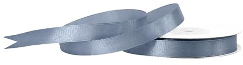 Satinband 12mm x 25m Rolle - FARBAUSWAHL in 3/6/12/18/25/38/50/75/100mm - farbecht & waschbar - Schleifenband für Hochzeit - Geschenkband zum Verpacken Dekorieren Basteln - Dunkelgrau 077