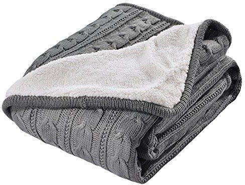 Zange Bedding Luxury Polyester Cable Knit Soft Throw Blanket Suitable for Chair or Bed 120 x 180 cm Grey