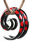1 Paar Ohrringe Sichelform aus Bone, Ohrschmuck schwarz-rot