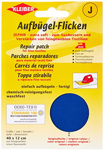 Kleiber + Co.GmbH Aufbügel-Ficken Zephir, Mittelblau, ca. 40 cm x 12 cm