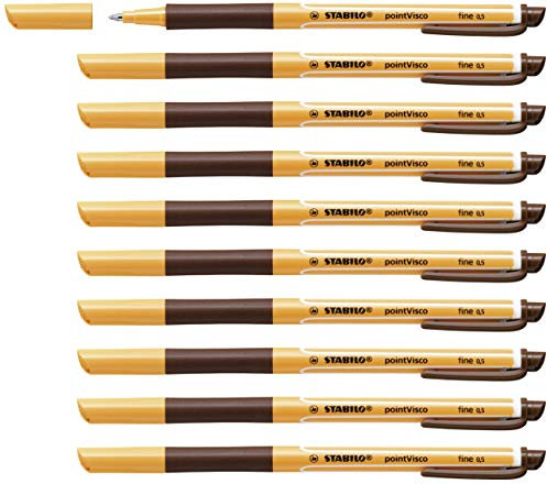 STABILO - Tintenroller - pointVisco - 10er Pack - braun