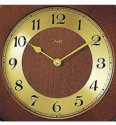 Pendeluhr AMS 5162 / 1 Wanduhr Funk Pendel Holzgehäuse Nussbaum lackiert