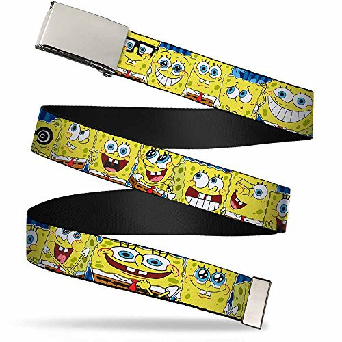 Buckle-Down Men's Web Belt Spongebob, Multicolor, 1.25 Wide-Fits up to 42 Pant Size