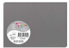 Clairefontaine 1353C Packung mit 25 Karten Pollen in Format C6, 110 x 155mm, 210g, Dunkelgrau