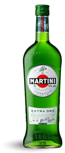 MARTINI Extra Dry Wermut Aperitif, 15% vol., 100cl / 1L, heller italienischer weißer Wermut, angereichert mit handerlesenen Botanicals