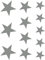 Samunshi® Wandsticker Sterne Set 'gefüllt' 15x20cm mittelgrau