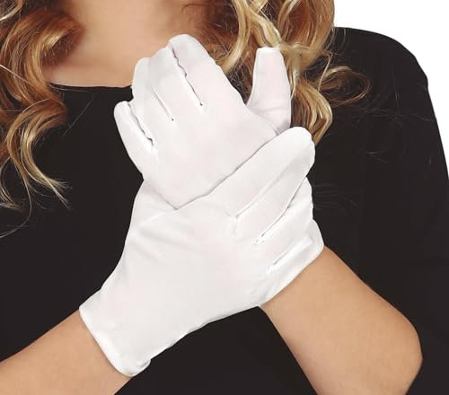 FIESTAS GUIRCA | Weiße Kinderhandschuhe (18 cm) - Kostümzubehör für Teufel und Dämonen - Ideal für Halloween, Karneval und Kostümpartys - Unisex für Kinder - Weiß