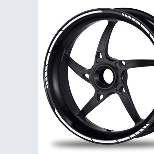 PROFILETEC.COM New! Felgenrandaufkleber GP Style Auto Motorrad Felgenaufkleber (weiß)