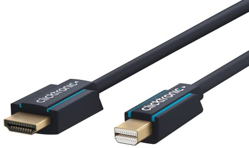 Clicktronic Mini DisplayPort / HDMI Adapterkabel Hochgeschwindigkeits-Adapter von Mini-DisplayPort auf HDMI, 1m