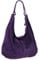 Caspar Große Damen Vintage Veloursleder Tasche Samtweiche Schultertasche aus Leder - CLASSIC LINE - Modell No.617 - Made in Italy, Farbe:lila
