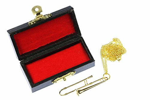 Miniblings Vergoldet Posaunen Instrument Halskette - Handmade Modeschmuck I Kette mit Anhänger Länge: 60cm - Posaunistin Orchester + Box