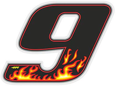 4R Quattroerre.it 13159 Numero Racing 9 Fiamme, Medio 100 x 130 mm