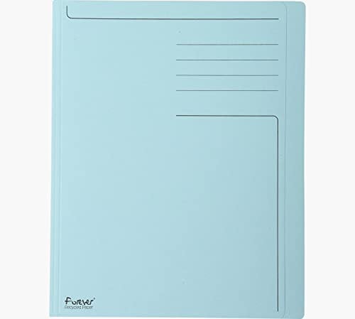 Exacompta 441006E 100er Pack Aktendeckel Forever mit Beschriftungsfeld aus Recycling Karton 280g für DIN A4 hellblau Sammelmappe Dokumentenmappe ideal für Büro und Schule