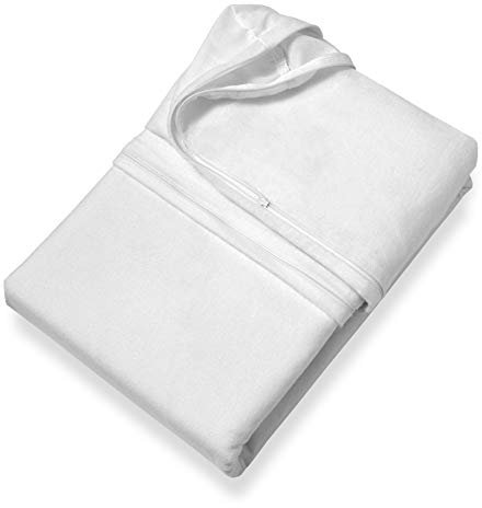 SETEX Antiallergen Matratzenvollschutzbezug, 120 x 200 cm, Matratzenschoner aus 100% Baumwolle, Protect & Care, Gebleicht