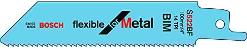 Bosch Accessories Professional 2 Stück Säbelsägeblatt S 522 BF Flexible for Metal (für Metall, 100 x 19 x 0,9 mm, Zubehör Säbelsäge)