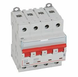 406543 Interrupteur sectionneur tétrapolaire 4P - 40A - 4 modules - Auxiliarisable - Legrand DX³-IS
