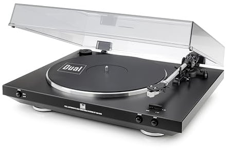 Dual DT 400 Giradischi USB completamente automatico (33/45 giri/min, sistema a calamita, attacco USB, equalizzatore-preamplificatore) Nero