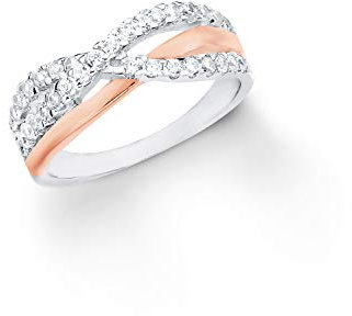 Amor Ring 925 Sterling Silber Damen Ringe, mit Zirkonia synth., Bicolor, Kommt in Schmuck Geschenk Box, 9980840