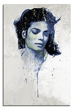 Michael Jackson V Aqua 90x60cm - Splash Art Paul Sinus Wandbild auf Leinwand - Malerei, Kunstbild, Aquarell, Fineartprint