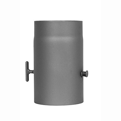 Rauchrohr 250 mm mit Drosselklappe Ø 120 mm Gussgrau Ofenrohr