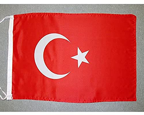 AZ FLAG - Drapeau Turquie - 45x30 cm - Pavillon Turc Polyester Léger Avec Deux Cordelettes - 20g