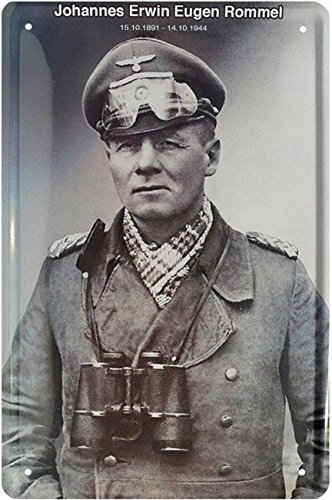 Blechschild 20x30 cm Erwin Rommel Weltkrieg Wehrmacht Deutsches Reich Soldat Propaganda Metall Schild