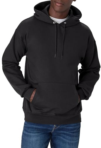 Hanes Men's Big and Tall Ultimate Cotton Heavyweight Pullover Hoodie Sweatshirt, Black, 3X-Large