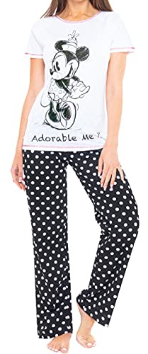 Disney Womens Pyjamas | Minnie Mouse Pjs for Women Sets | Ladies Cotton Pyjama Set | Women's Nightwear