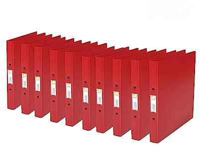 Q-Connect KF02008 Ringbuch 2 Ringe A4 25 mm Polypropylen rot x 10 Stück