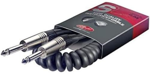 Stagg SGCC3 DL Deluxe - Cable en espiral para guitarra (3 m), color negro, Enroscado - de lujo