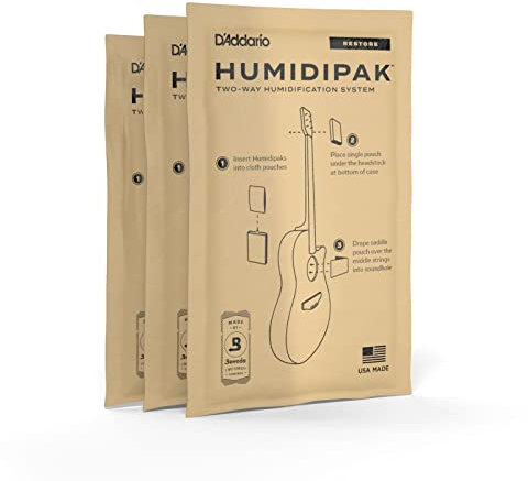 D'Addario Gitarre Luftbefeuchter Packs - Befeuchtungssystem Konditionierungspakete - Zur Wiederherstellung des richtigen Befeuchtungsgrades der Gitarre - 3 Restore Conditioning Pakete