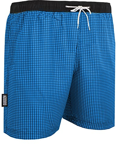 GUGGEN Mountain Badehose für Herren Schnelltrocknende Badeshorts Style-6 mit Kordelzug Beachshorts Boardshorts Schwimmhose Männer kariert Blau Lila Rot Braun Grün