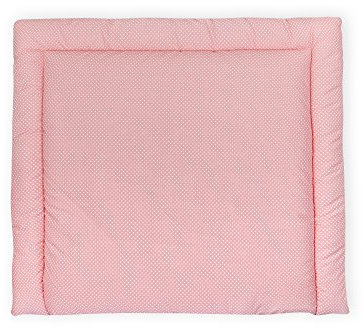 KraftKids Wickelauflage in weiße Punkte auf Koralrosa, Wickelunterlage 78x78 cm (BxT), Wickelkissen