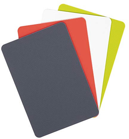 Dexas - Set di 4 taglieri flessibili per impieghi gravosi, 20,3 x 27,9 cm, grigio, rosso, bianco e verde