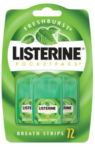 Listerine Freshburst Pocketpaks Breath Strips, 24-Strip Pack, 3 Pack