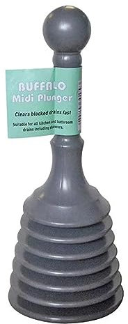 Buffalo - Midi Sink & Basin Plunger - Ergonomic Bellow Design - Drain Unblocker - Heavy Duty