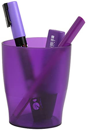 Exacompta Linicolor Ecopen Pen Pot - Purple Translucent,9.50 x 6 x 8