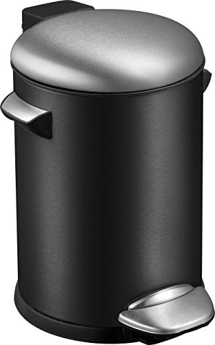 EKO Belle Deluxe Step Bin 3L, Metal, Black, 23.4 x 20 x 26 cm