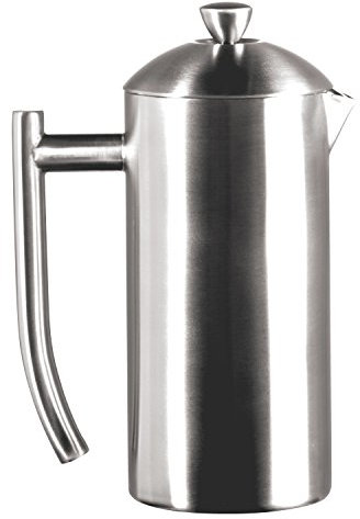 Frieling USA Double Wall Stainless Steel French Press Coffee Maker with Zero Sediment Dual Screen, Brushed, 17-Ounce