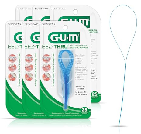Gum eez-thru Floss Threaders, 25 count, confezione da 6