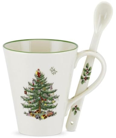 Spode Christmas Tree Mug and Spoon Set 0.4 Litre