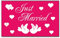 flaggenmeer® Flagge Just Married 4 80 g/m² ca. 90 x 150 cm