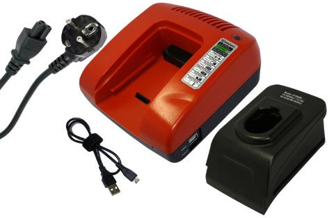 PowerSmart® 7,2-18V Ladegerät für Black & Decker A9251, A9252, A9262, A9267, A9274, A9275, A9276, A9282, A9527, FSB96, PS120, PS120A, PS130, PS130A, PS140, PS140A, PS145 (Rot)
