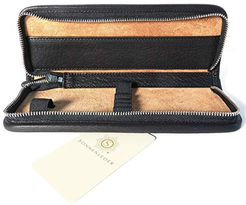 SONNENLEDER - hochwertiges Schreibetui KLUGE Farbe: Schwarz *Echtes Leder*