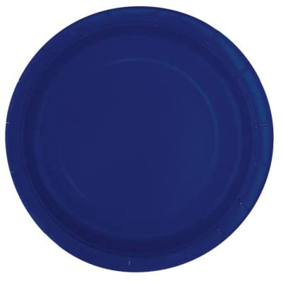 Unique Party - Platos de Papel - 17.1 cm - Azul Marino - Paquete de 20 (30948)