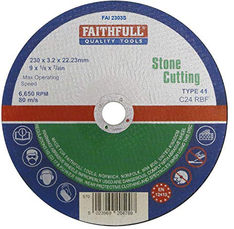 Faithfull FAI2303S Stone Cutting Disc 230mm x 3.2 x 22.23