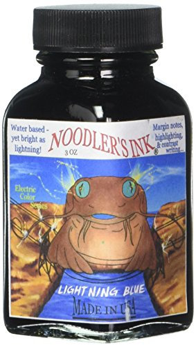 Noodler's Ink Fountain Pen Bottled Ink, 3oz, Highlighter Lightning Blue by Noodler's