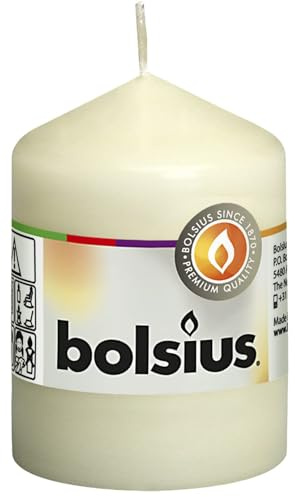 bolsius Stumpenkerze 103614060105, Paraffin Wachs, elfenbeinfarben